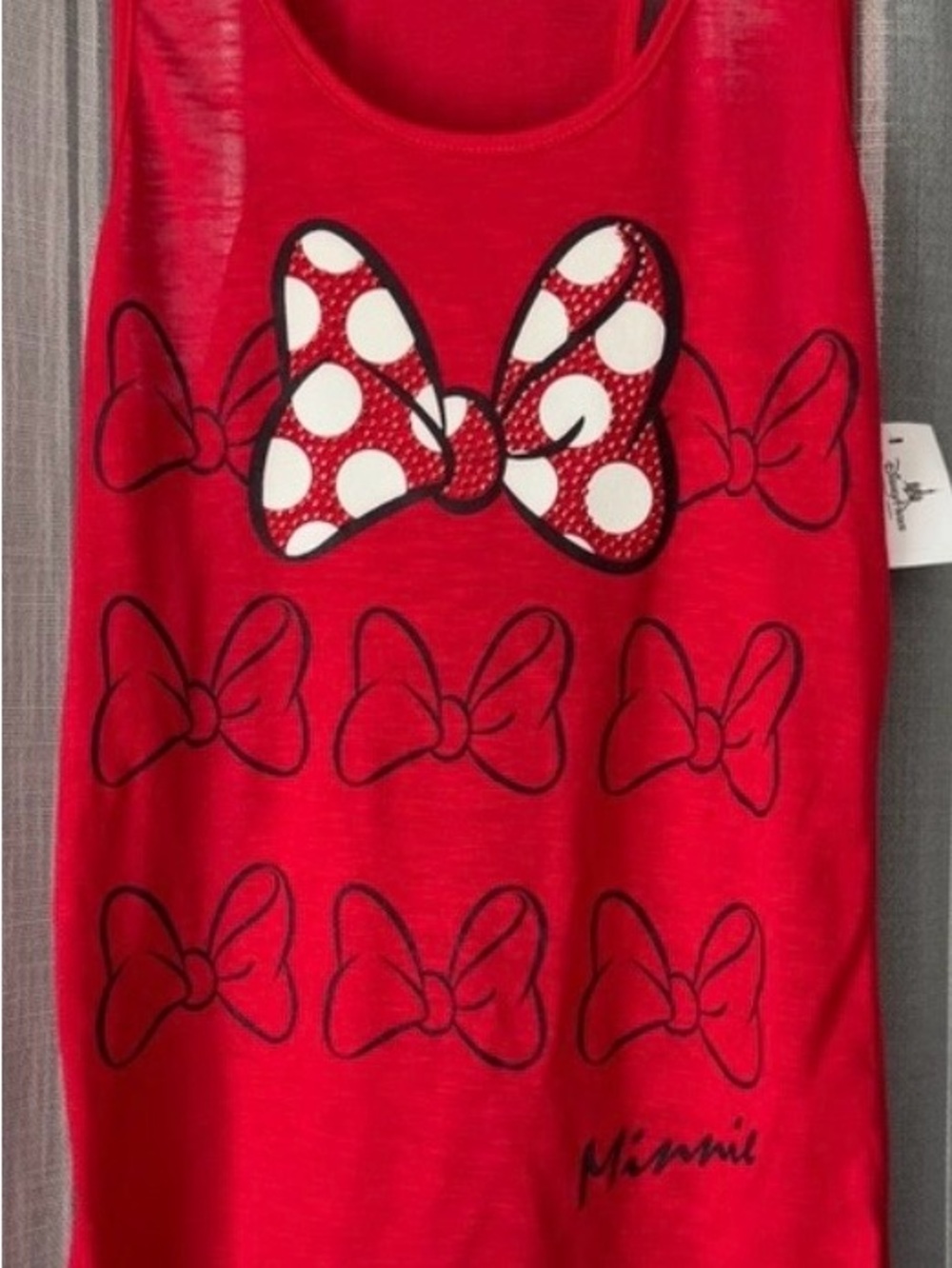Disney Bright Red Scoop Neck Tank Top